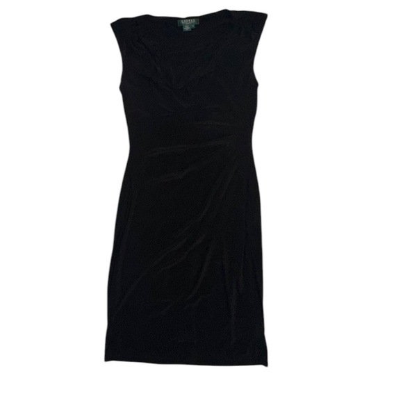 Ralph Lauren | Women’s Black Ruched Front Sleeveless Dress - Size 10 - Picture 4 of 11